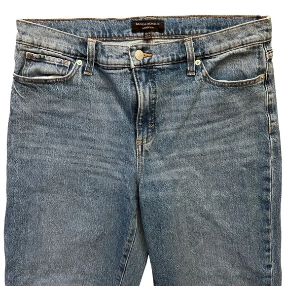BANANA REPUBLIC Women’s Medium Wash Cuffed Slouch Jeans Size 30/10 - Picture 2 of 6